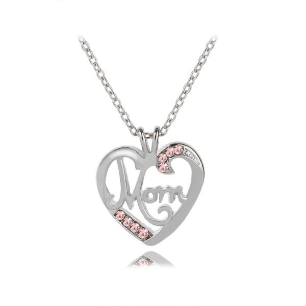 Fashion Mother's Day Gift MOM Love Diamond Pendant Necklace - Image 5