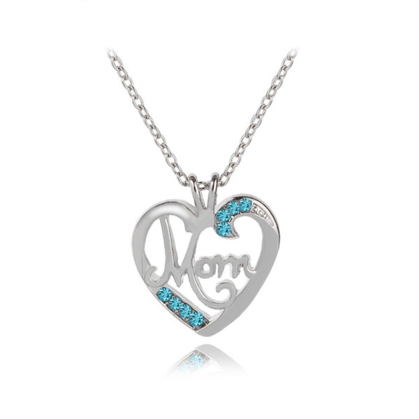 Fashion Mother's Day Gift MOM Love Diamond Pendant Necklace - Image 3