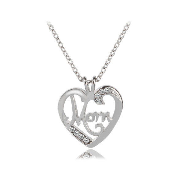 Fashion Mother's Day Gift MOM Love Diamond Pendant Necklace - Image 4