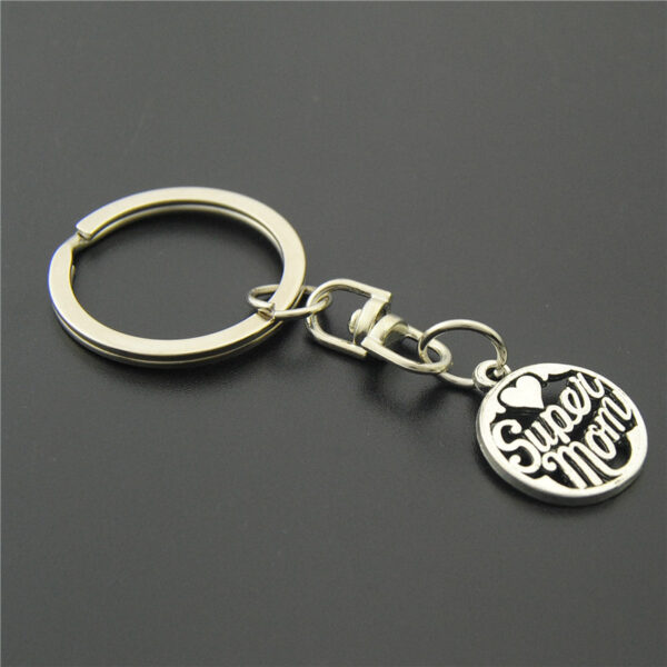 1PC Super Mom Key Chain Round Key Ring Diy Mothers Day Gift For Mother - Image 2