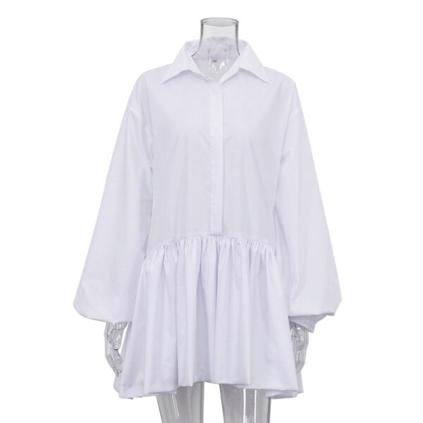 Puff Sleeve Shirt Dress Women - Image 5