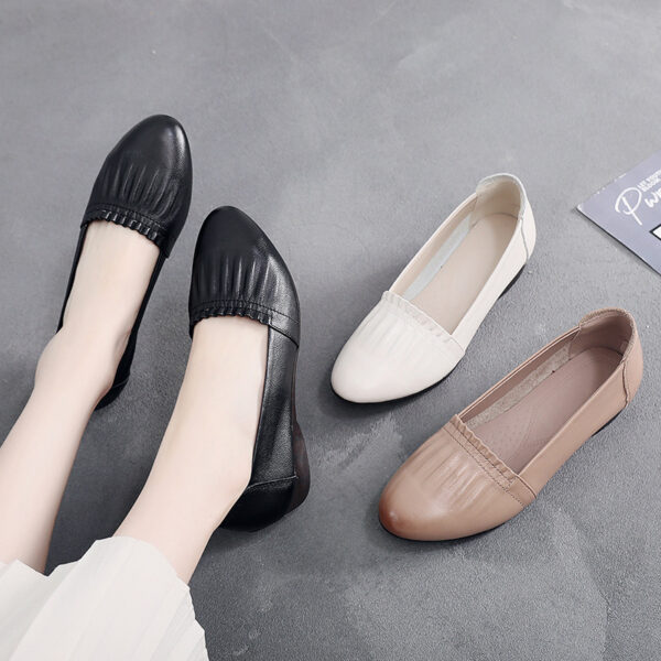 Women's First Layer Cowhide Flat Shoes Fashion Office Lady Shoes Women Flats Genuine Leather Loafers Footwear - Image 3