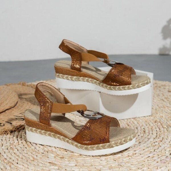 Women's Wedge Peep Toe Casual Sandals - Image 6