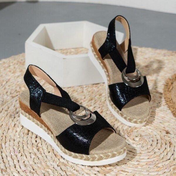 Women's Wedge Peep Toe Casual Sandals - Image 4