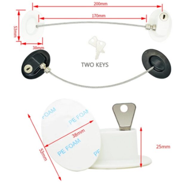 Refrigerator Lock Child Lock Sliding Door Lock - Image 3